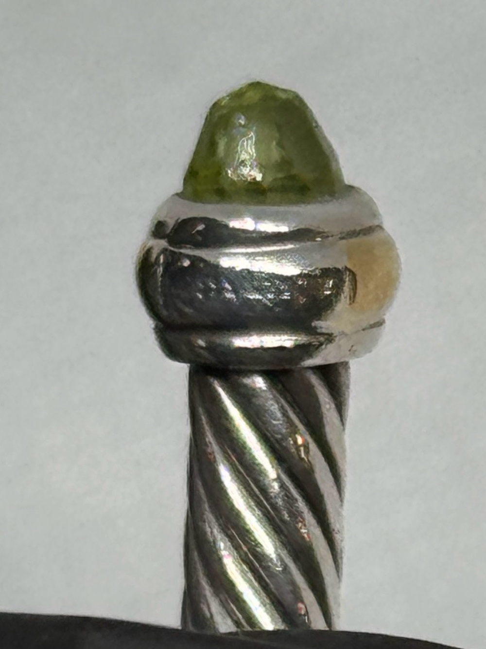 David Yurman Cable Classic 4mm Peridot 14k Gold Sterling Bracelet M READ - Picture 2 of 16